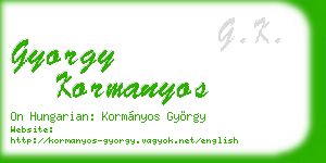 gyorgy kormanyos business card
